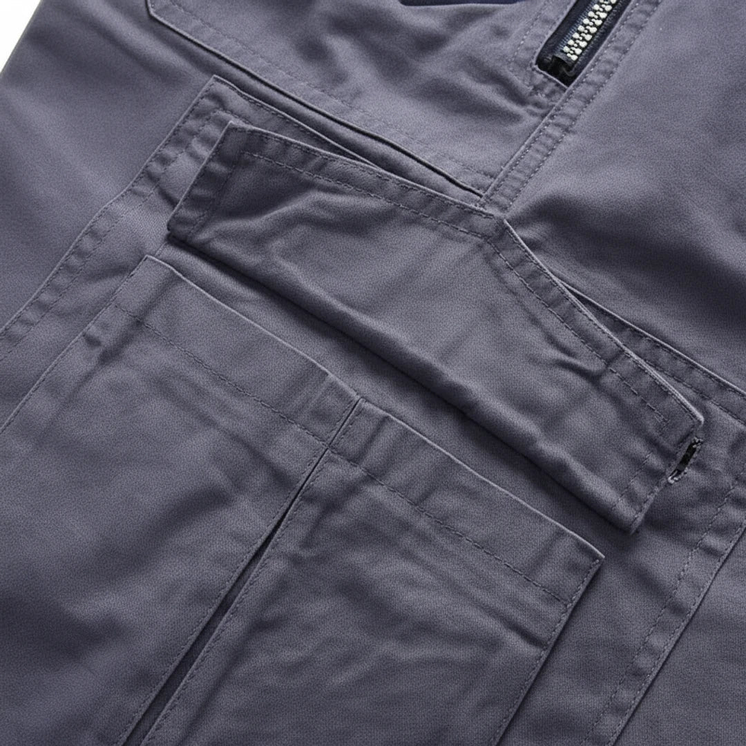 Momount Calções Cargo de Homem – Multi-Bolsos com Fecho-Éclair Argola D Comprimento ao Joelho Tático