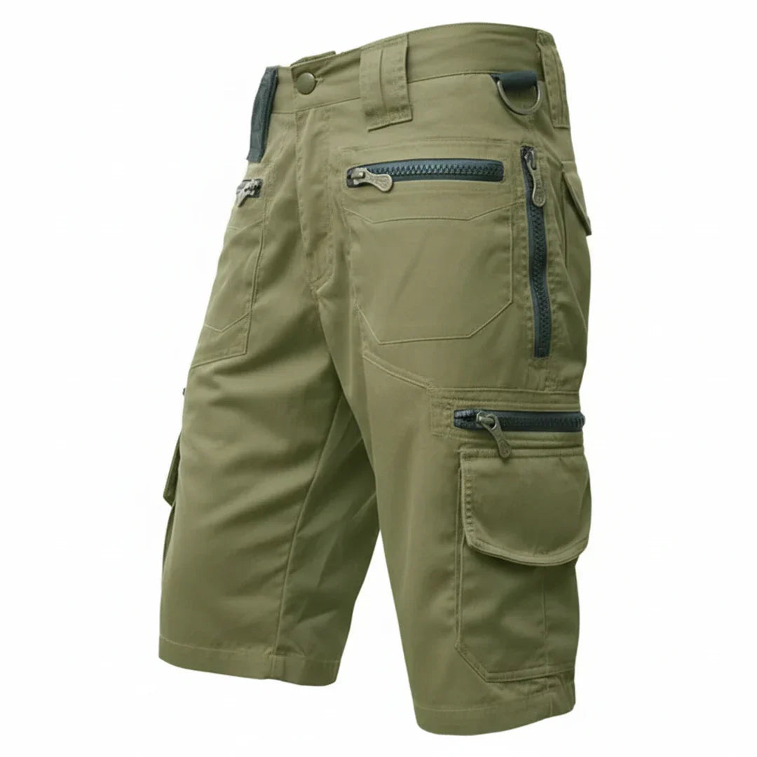 Momount Calções Cargo de Homem – Multi-Bolsos com Fecho-Éclair Argola D Comprimento ao Joelho Tático
