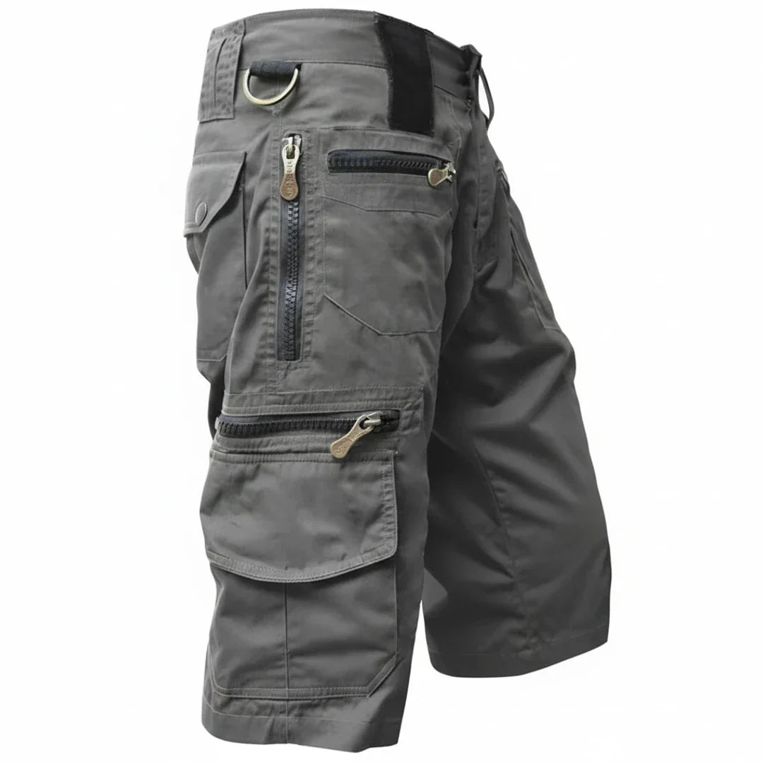 Momount Calções Cargo de Homem – Multi-Bolsos com Fecho-Éclair Argola D Comprimento ao Joelho Tático