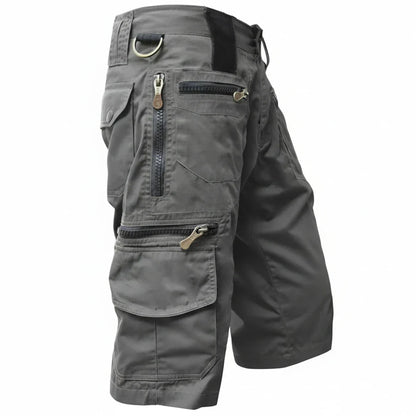 Momount Calções Cargo de Homem – Multi-Bolsos com Fecho-Éclair Argola D Comprimento ao Joelho Tático