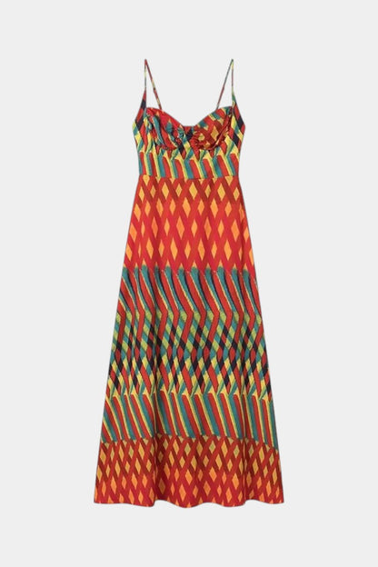 Momount Vestido Maxi Boho Mulher – Com Tiras Fluido de Verão