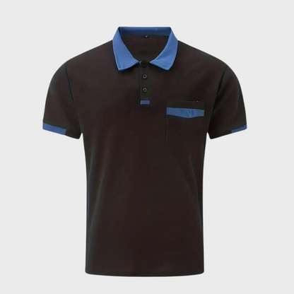 Momount Polo Homem – Bicolor Gola e Bolso Contrastantes Manga Curta