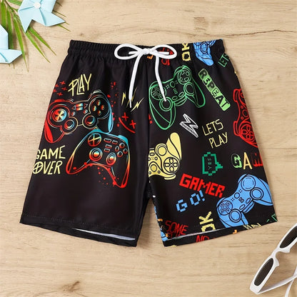 Momount Calções de Banho Homem – Estampado Comando Gaming Cordão Comprimento Médio
