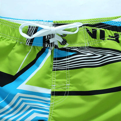 Momount Calções de Banho Homem – Estampado Geométrico Cordão Comprimento ao Joelho Surf