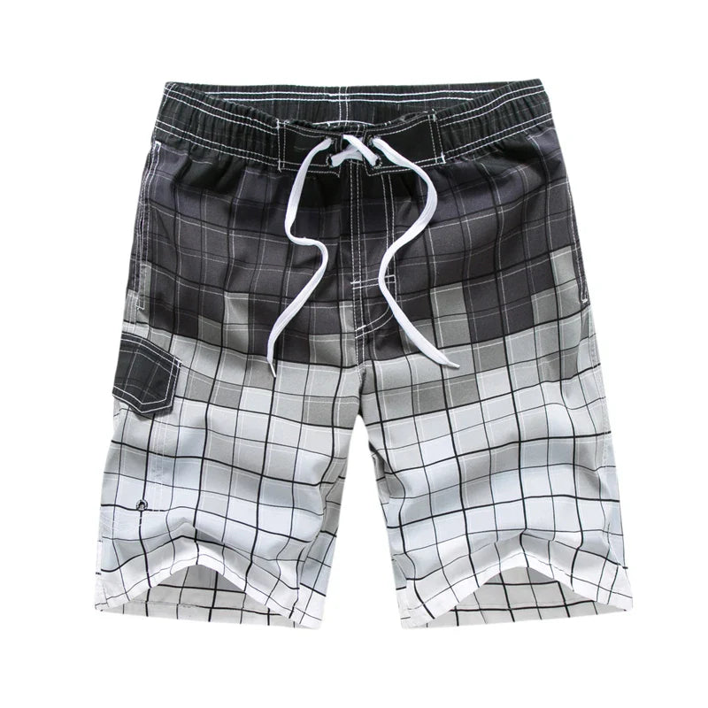Momount Calções de Banho Homem – Estampado Geométrico Cordão Comprimento ao Joelho Surf
