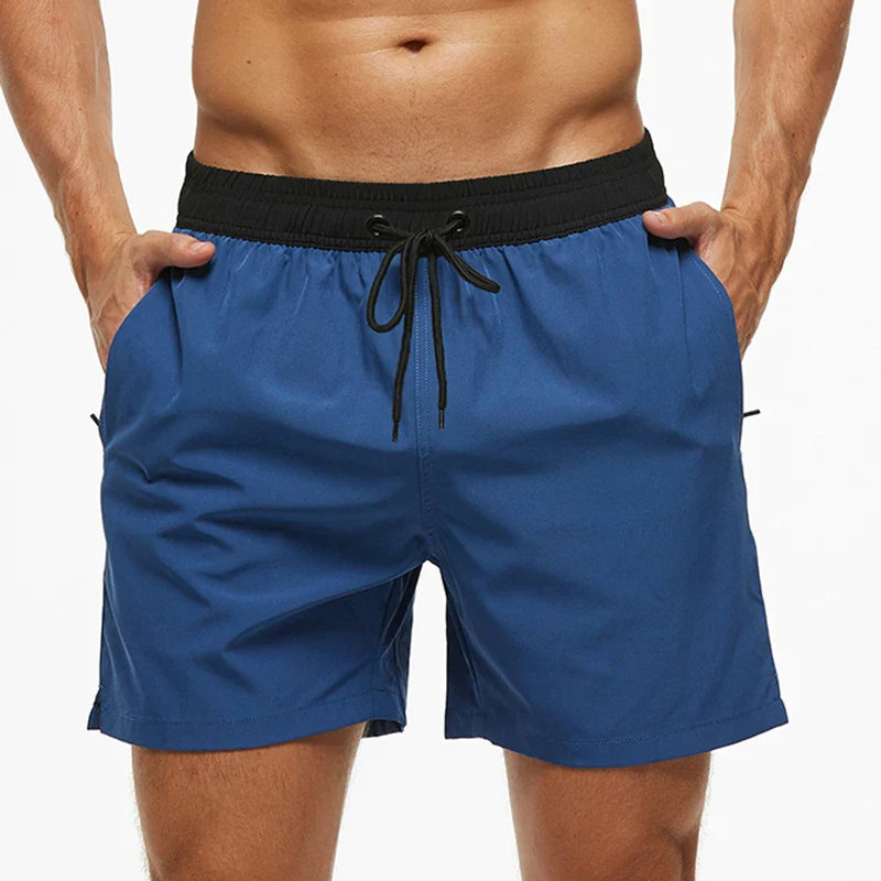 Momount Calções de Banho Homem – Cintura Elástica Forro em Rede Cordão Bolso