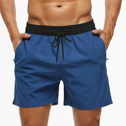 Momount Calções de Banho Homem – Cintura Elástica Forro em Rede Cordão Bolso