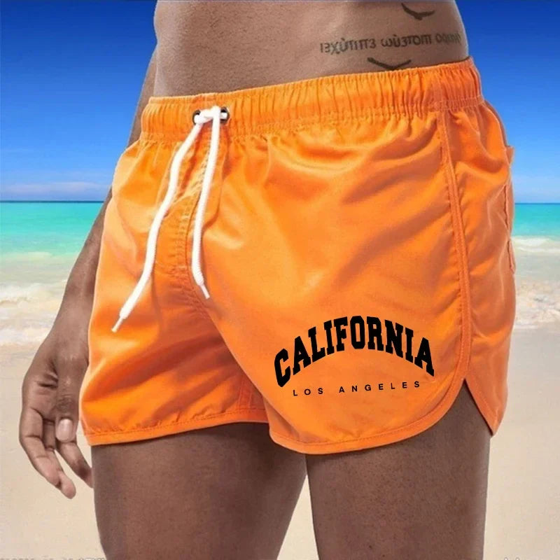 Momount Calções de Banho Homem – Estampado California Cordão Secagem Rápida Praia