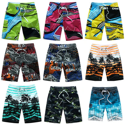 Momount Calções de Banho Homem – Estampado Geométrico Cordão Comprimento ao Joelho Surf