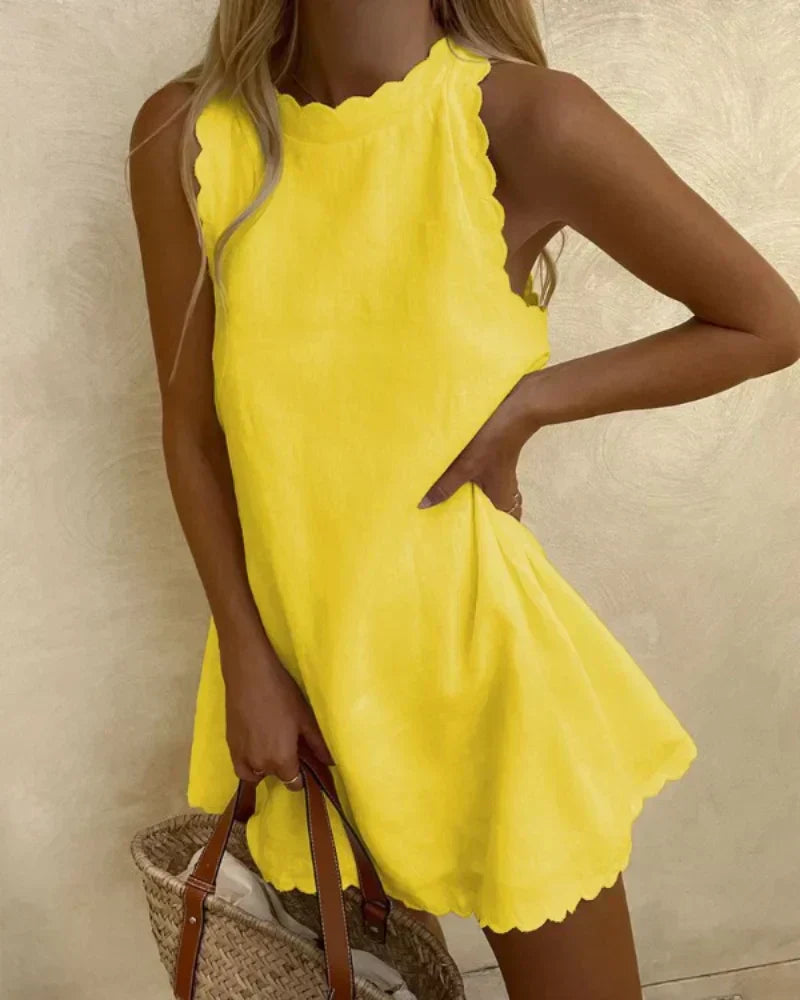 Sonia Mini Vestido de Verão Sem Mangas | Casual, Feminino, Vintage