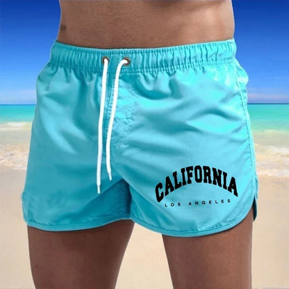 Momount Calções de Banho Homem – Estampado California Cordão Secagem Rápida Praia