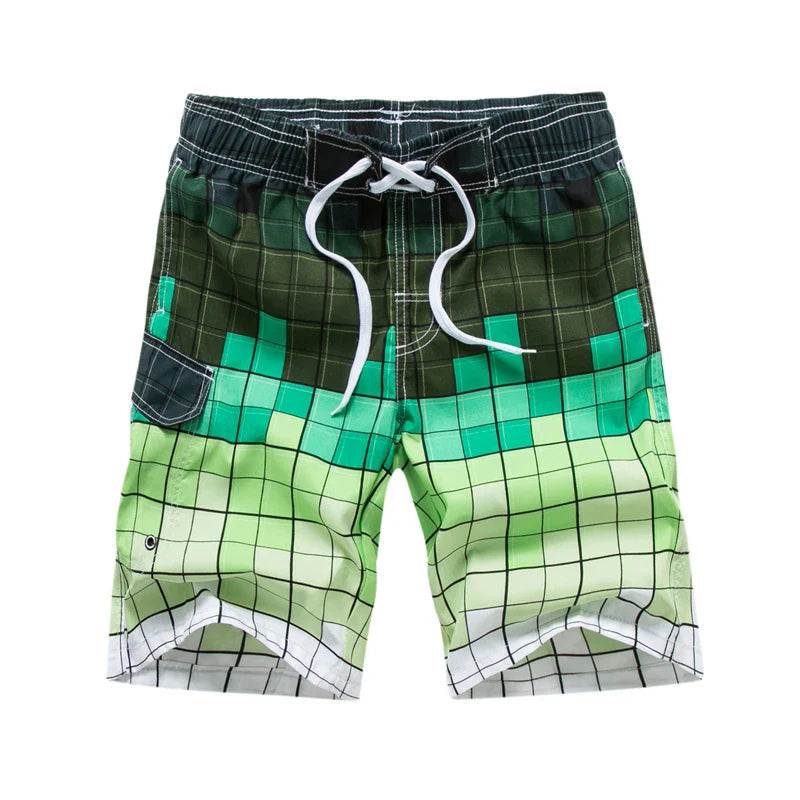 Momount Calções de Banho Homem – Estampado Geométrico Cordão Comprimento ao Joelho Surf