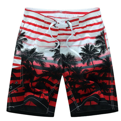 Momount Calções de Banho Homem – Estampado Geométrico Cordão Comprimento ao Joelho Surf