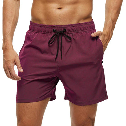 Momount Calções de Banho Homem – Cintura Elástica Forro em Rede Cordão Bolso