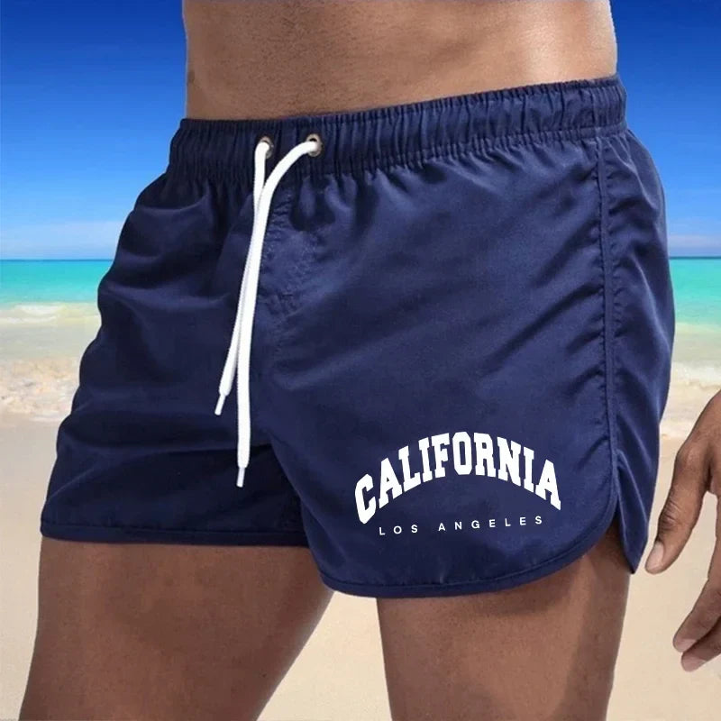 Momount Calções de Banho Homem – Estampado California Cordão Secagem Rápida Praia