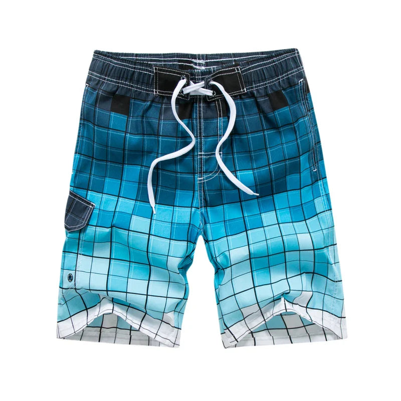 Momount Calções de Banho Homem – Estampado Geométrico Cordão Comprimento ao Joelho Surf