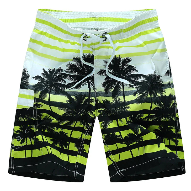 Momount Calções de Banho Homem – Estampado Geométrico Cordão Comprimento ao Joelho Surf