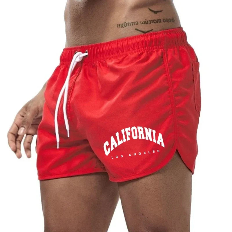 Momount Calções de Banho Homem – Estampado California Cordão Secagem Rápida Praia