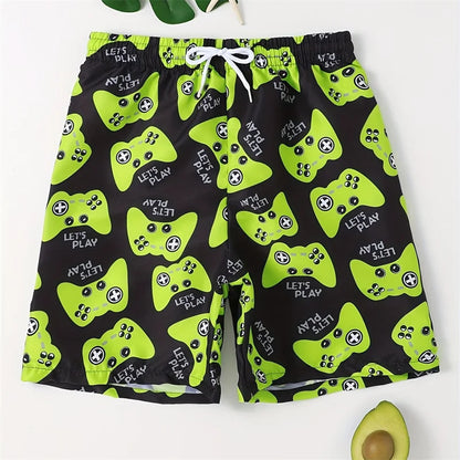 Momount Calções de Banho Homem – Estampado Comando Gaming Cordão Comprimento Médio
