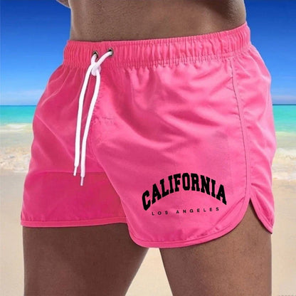 Momount Calções de Banho Homem – Estampado California Cordão Secagem Rápida Praia