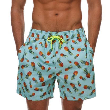 Momount Calções de Banho Homem – Às Riscas Cordão Secagem Rápida Verão Praia