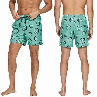 Momount Calções de Banho Homem – Às Riscas Cordão Secagem Rápida Verão Praia