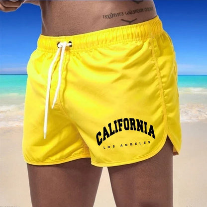 Momount Calções de Banho Homem – Estampado California Cordão Secagem Rápida Praia
