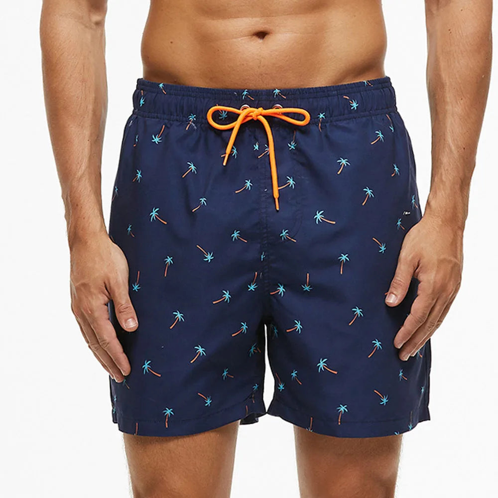Momount Calções de Banho Homem – Estampado de Kiwi Cordão Secagem Rápida Comprimento Médio