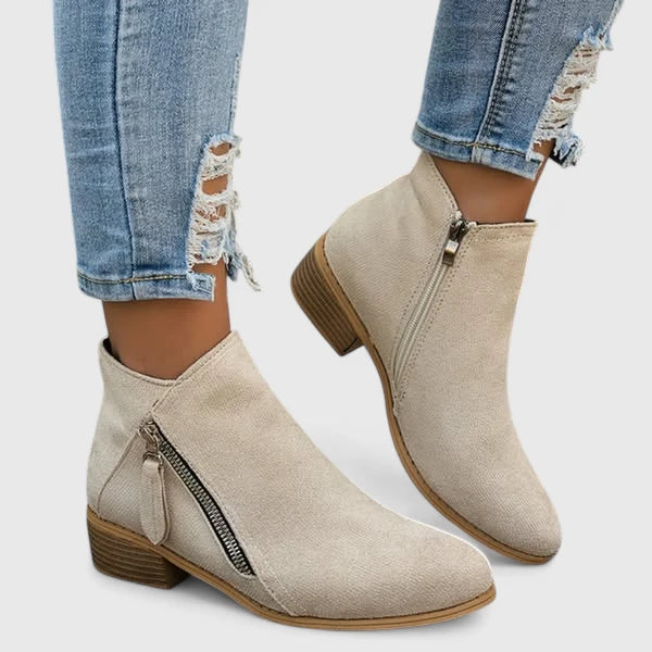 Momount Botins Mulher – Vintage em Denim com Fecho