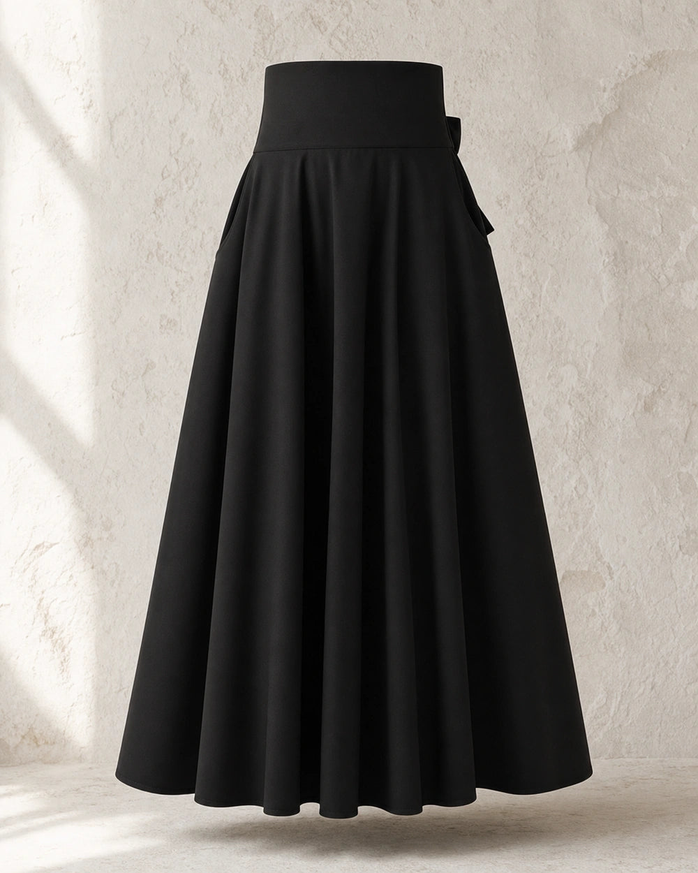 Saia midi de senhora de cintura subida com laço e bolsos — image 8