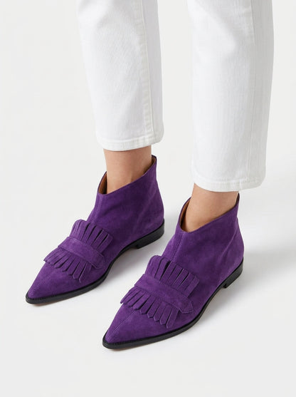 Momount Botins Mulher – Boho em Camurça com Franjas