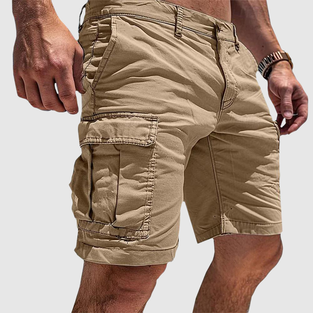 Momount Calções Cargo de Homem – Corte Descontraído Bolso Slim com Fecho de Botão