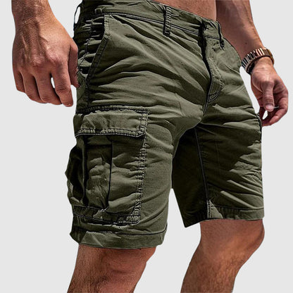 Momount Calções Cargo de Homem – Corte Descontraído Bolso Slim com Fecho de Botão