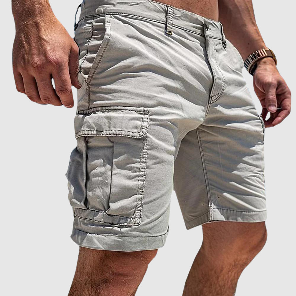 Momount Calções Cargo de Homem – Corte Descontraído Bolso Slim com Fecho de Botão