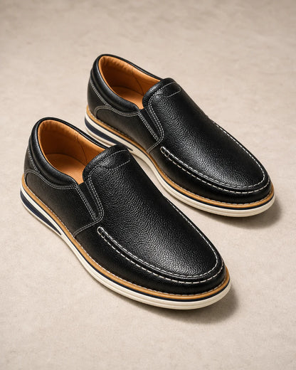 Mocassins de homem slip-on com pespontos manuais e painéis elásticos — image 4