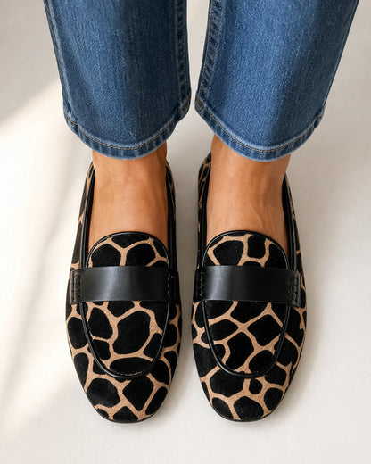 Mocassins animal print de senhora com debrum preto — imagem do produto 5