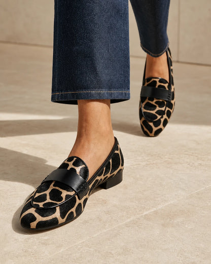 Mocassins animal print de senhora com debrum preto — imagem do produto 7