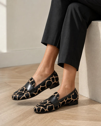 Mocassins animal print de senhora com debrum preto — imagem do produto 8