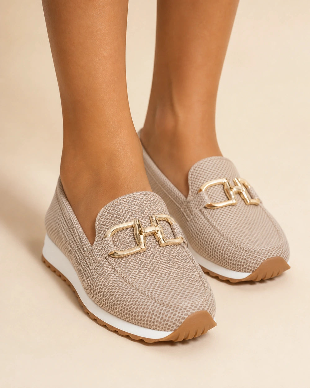 Mocassins de senhora azul-marinho com fivela dupla e sola desportiva — imagem do produto 10