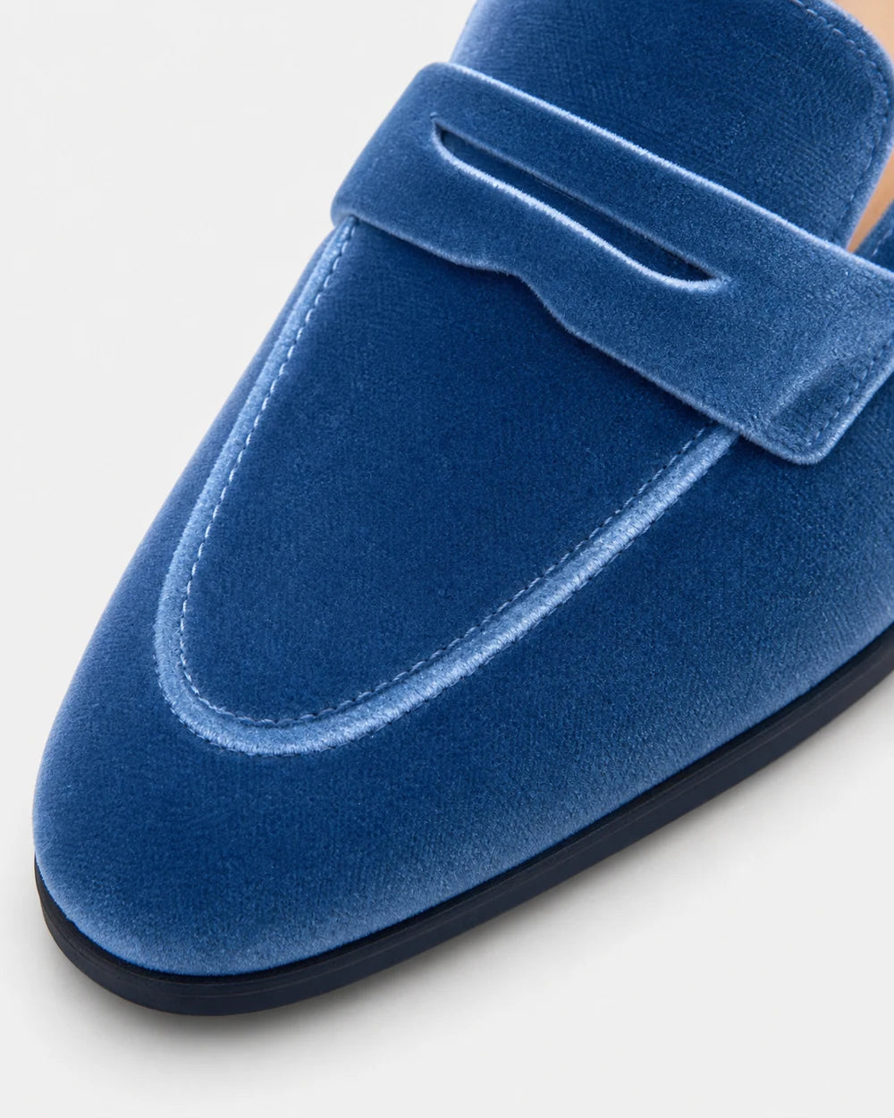 Mocassins azul-marinho de senhora com pala tom sobre tom — imagem do produto 6