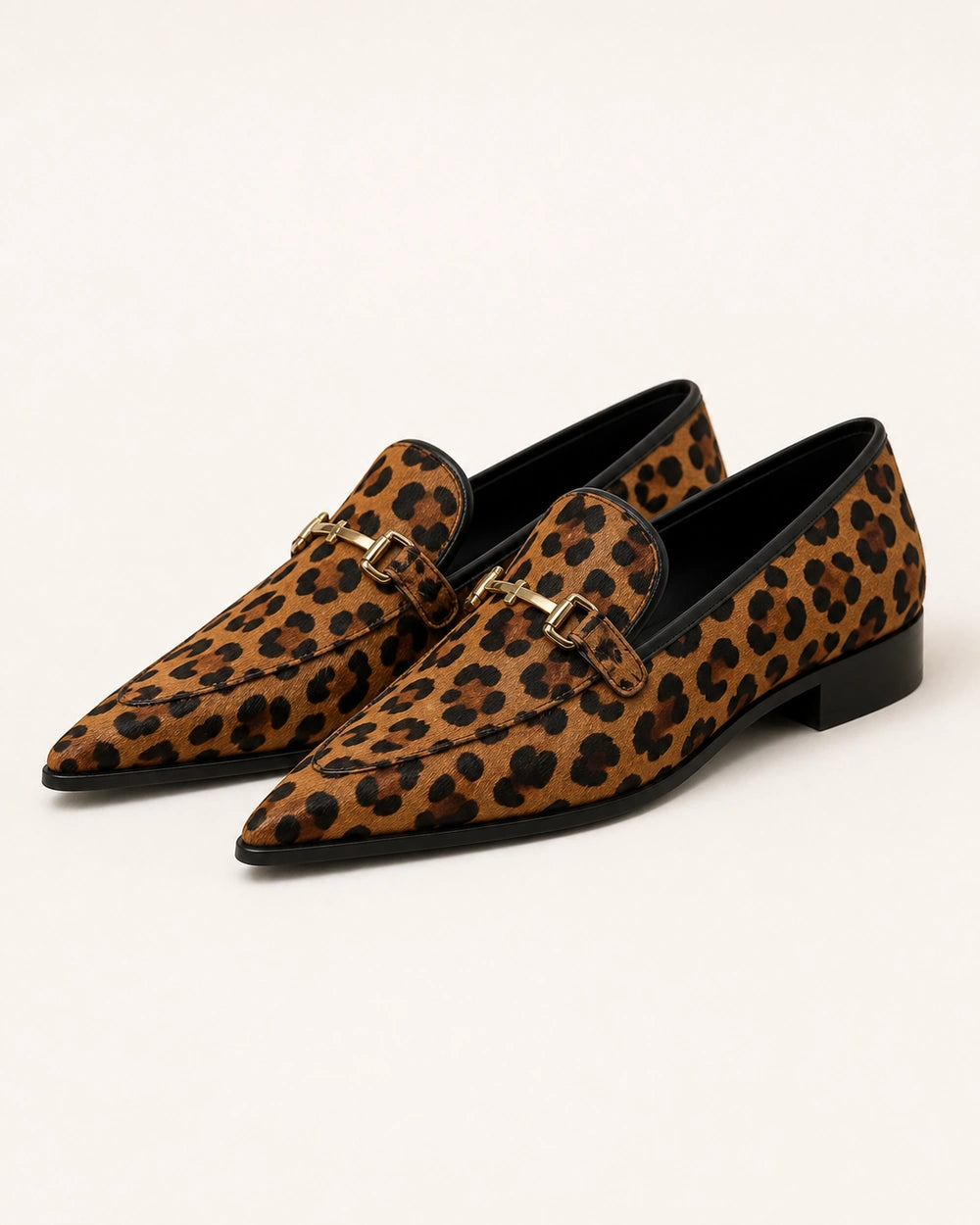 Mocassins leopardo de senhora com bico fino e bridão — imagem do produto 9