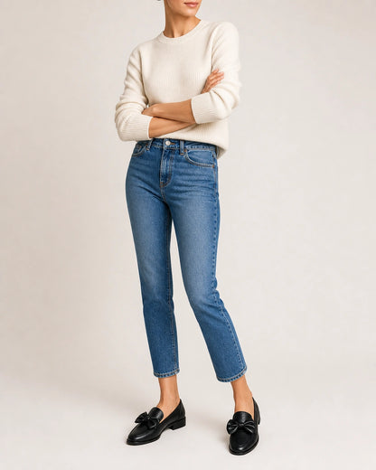 Mocassins pretos de senhora com laço e salto baixo — imagem do produto 2