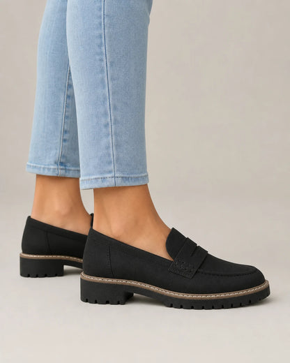 Mocassins de senhora pretos com sola tratorada — imagem do produto 4
