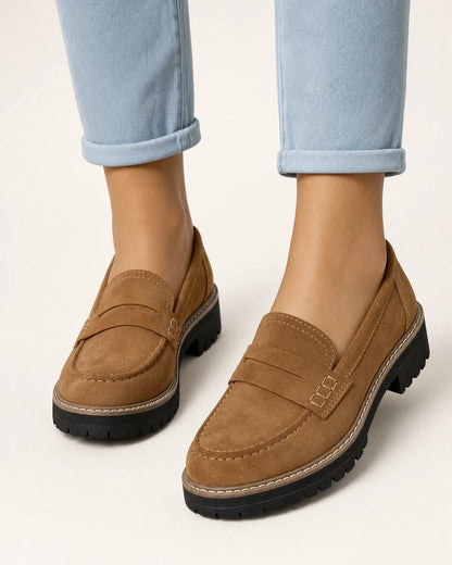 Mocassins de senhora pretos com sola tratorada — imagem do produto 12
