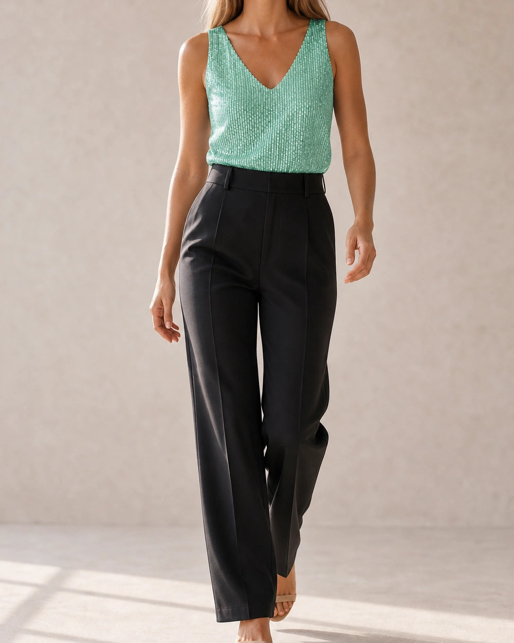 Martha | Top de mulher com lantejoulas e decote em V — image 7