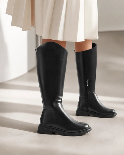 Momount Women Lyana Minimal Knee-High Boots – Black hero