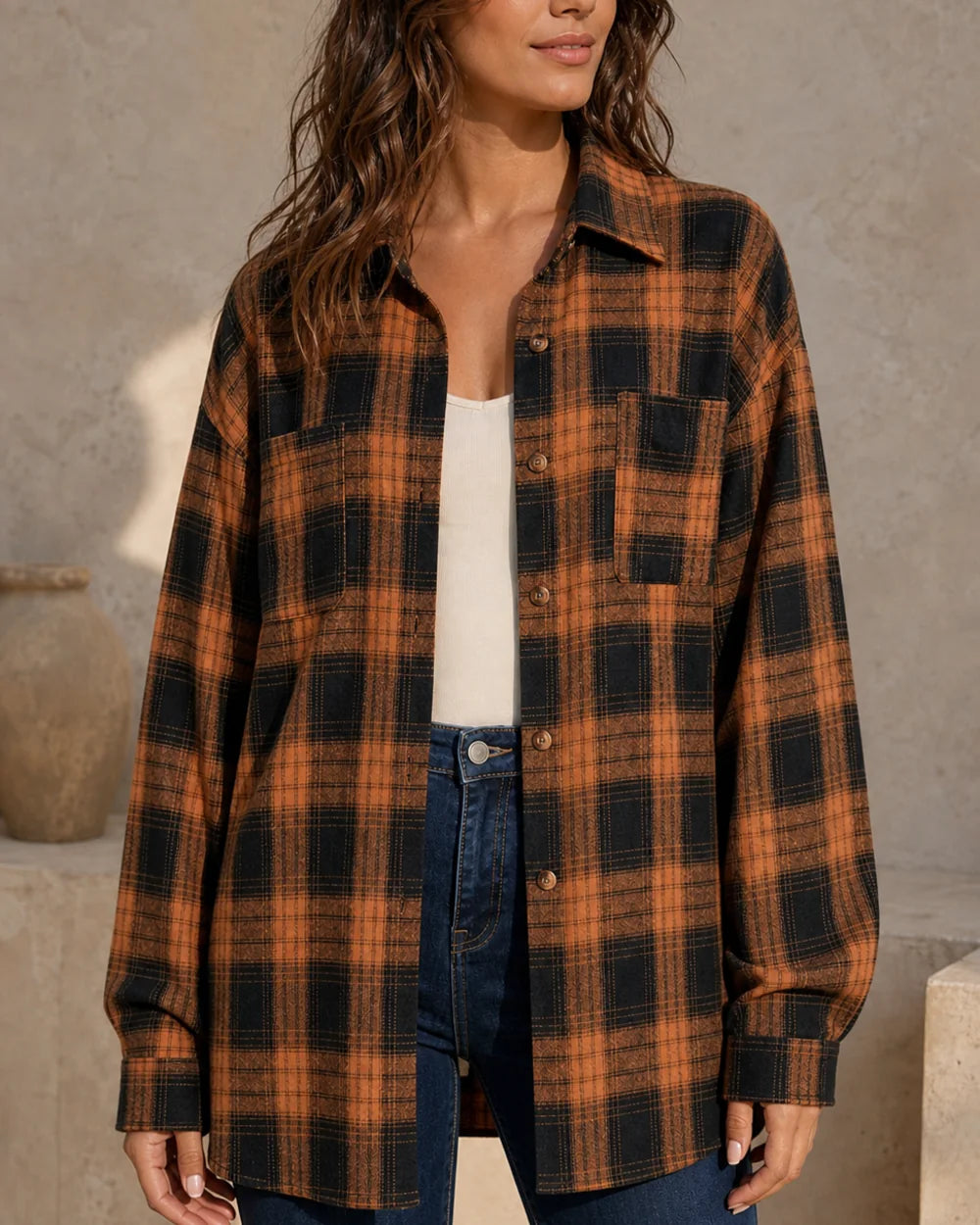 Camisa oversized de mulher aos quadrados — image 3
