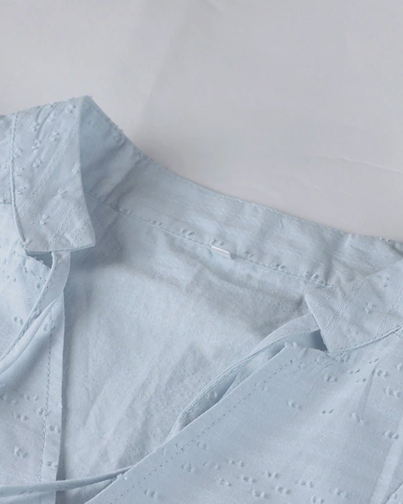 Persephone | Vestido Túnica de Praia em Algodão com Capuz Decote em V
