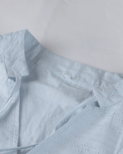 Persephone | Vestido Túnica de Praia em Algodão com Capuz Decote em V