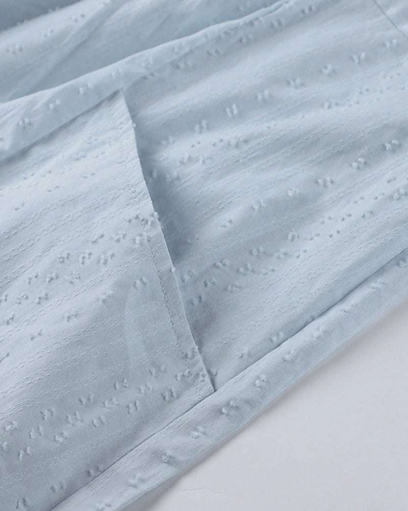 Persephone | Vestido Túnica de Praia em Algodão com Capuz Decote em V